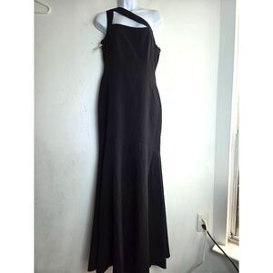 NWT Laundry by Shelli Segal Black One Shoulder Full Length Evening Dress size 6